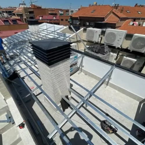Estructuras aligeradas en tejados de Madrid